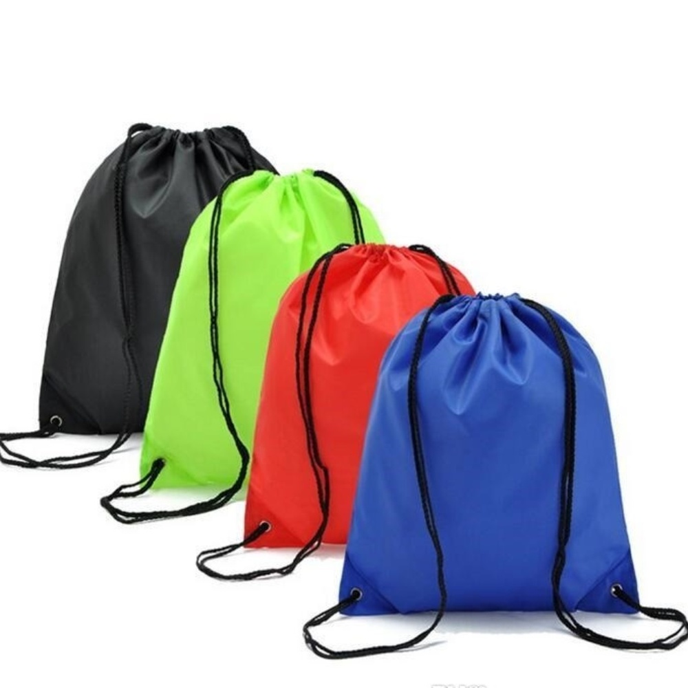Linen Travel drawstring Backpack  Student gym Bag